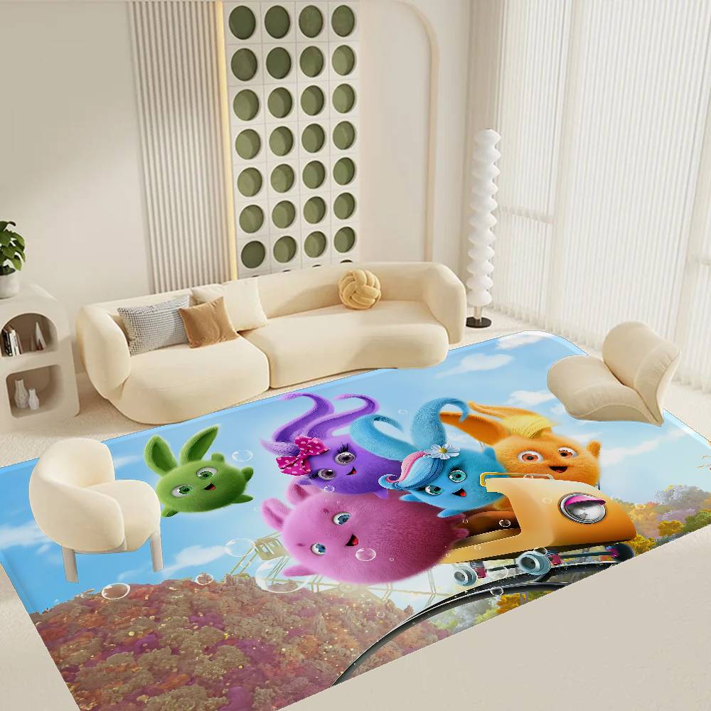 Sunny B-bunnies Floor Mat Rectangle Anti-slip Home Soft Badmat Front Door Indoor Outdoor Mat Hotel Decor Mat