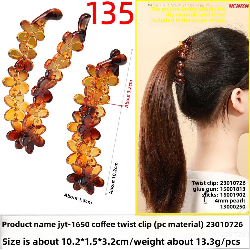 Banana Hairpin Ponytail Twist Vertical Clip Elegant Back of The Head Shows Hair VolumeHeadwear
