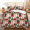 Christmas Duvet Cover Cartoon Merry Chirstmas Double Christmas Element Theme Celebrate Christmas for Friend Holiday Gifts Queen