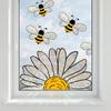 Removable Bee Glass Sticker Waterproof Sunflower Wall Decals Art Bee Window Stickers  Living Room