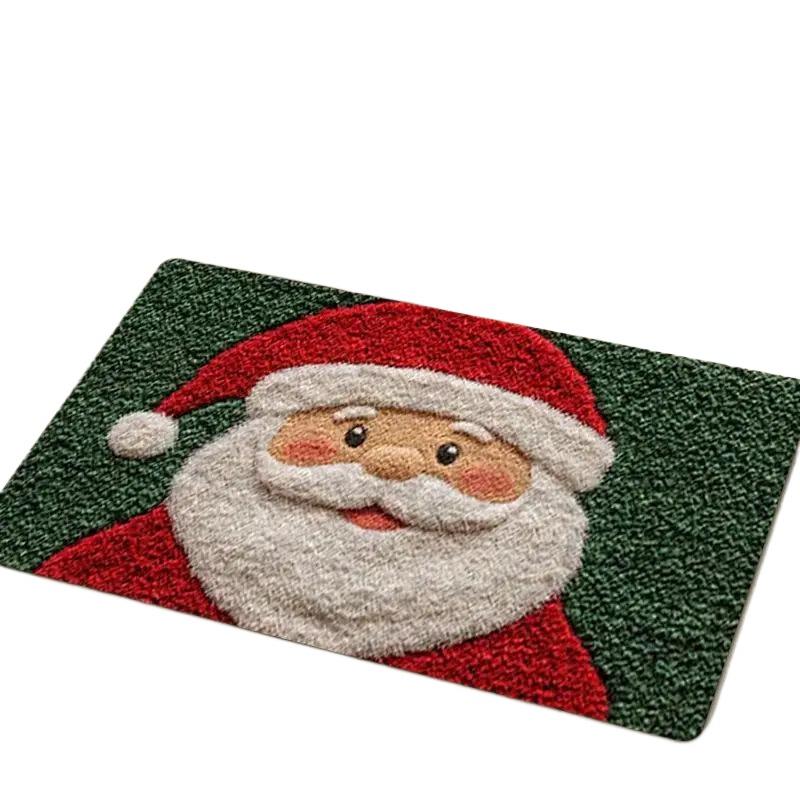 

Santa Claus Pattern Welcome Carpet Festive Home Decor Mat Waterproof Non Slip Floor Protector For Xmas Entrance