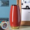 Red Gold Rim Ceramic Flower Vase Set