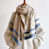 Winter Premium Soft Faux Cashmere Shawl Ladies Retro Delicate Cream Paisley Swirl Jacquard Thick Warm Oversized Wrap Scarf