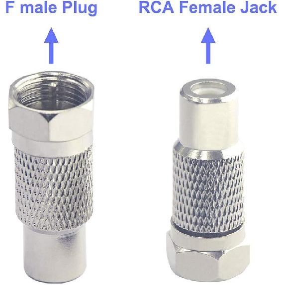 VCE 2 Pack Atari Adapter, Phono RCA Female to F Type Male RF Connector Coaxial Adapter for Atari 2600/7800 Sega/Coleco/Commodore Game System