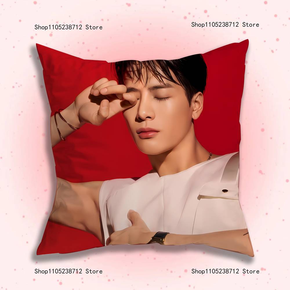 J-Jackson Wang Pillow Case Plush Fabric Soft Pillowcase Double Sided Print Sofa Cushion Cover Throw