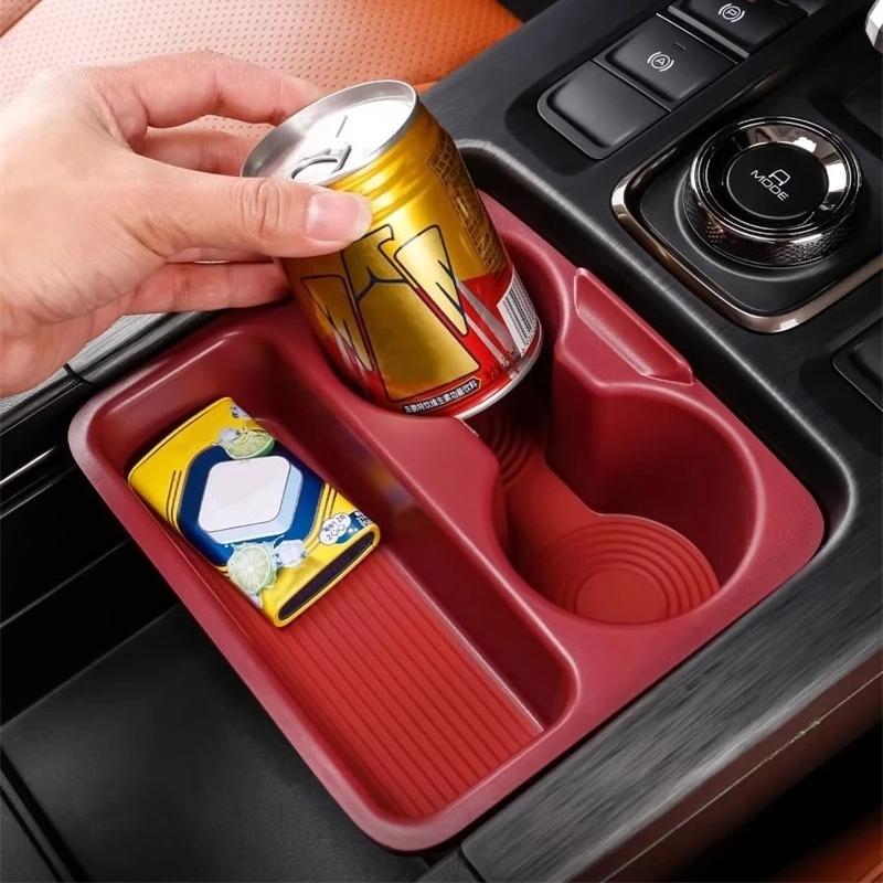 For GWM Haval H9 2024 + Car Style Center Console Armrest Storage Box Water Cup Holder Organizer Container Tray Cover Accessories