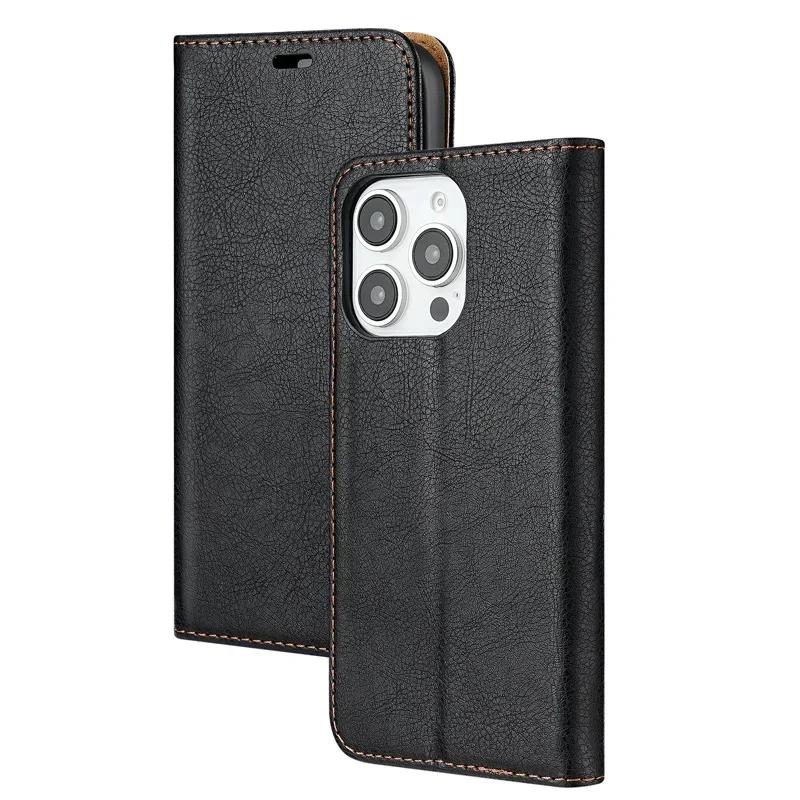 

Strong Magnetic Cards Solt Wallet Leather Case For iPhone 16Pro Max 15 Plus 14 13 12 11 16E Book Bag Flip Stand Business Cover For iPhone 16 Pro Max чёрный