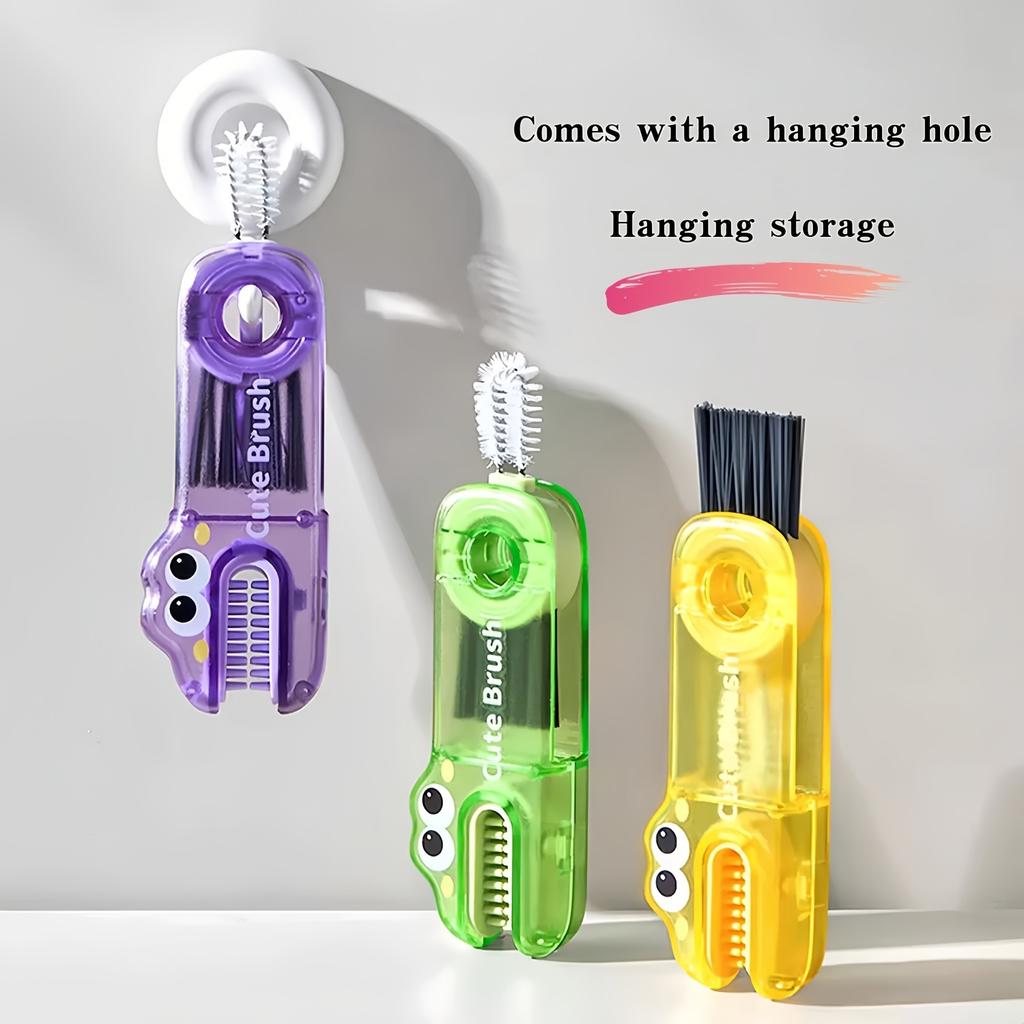3-In-1 Cup Lid Cleaning Brush,Multi-Functional Brush for Tumbler Lids, Water Bottle Caps And Cups