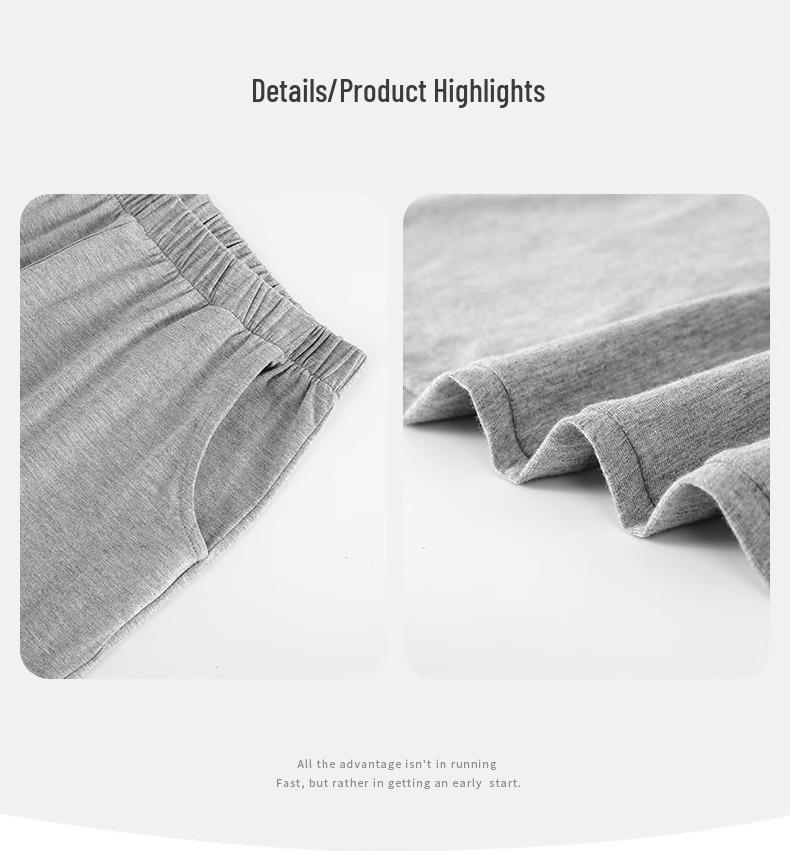 Men's Modal Cotton Pajama Pants - Versatile Elastic Fit for Spring & Autumn, Lightweight Casual Wear, Morning Exercise, Comfortable and Loose.