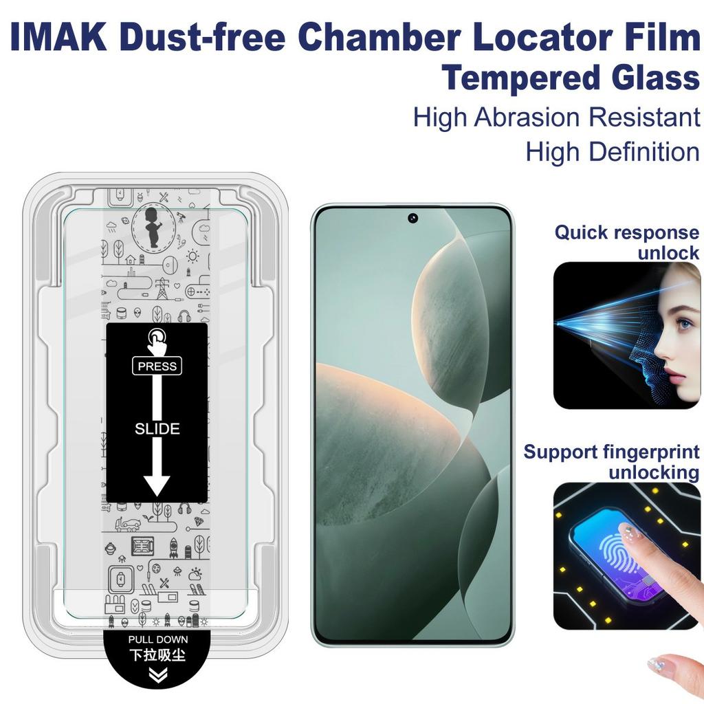 IMAK H Serie Für Xiaomi Poco X6 Pro 5G/Redmi K70E 5G Gehärtetes Glas Displayschutzfolie Staubfreie Installationsfolie (Entsperren per Fingerabdruck)