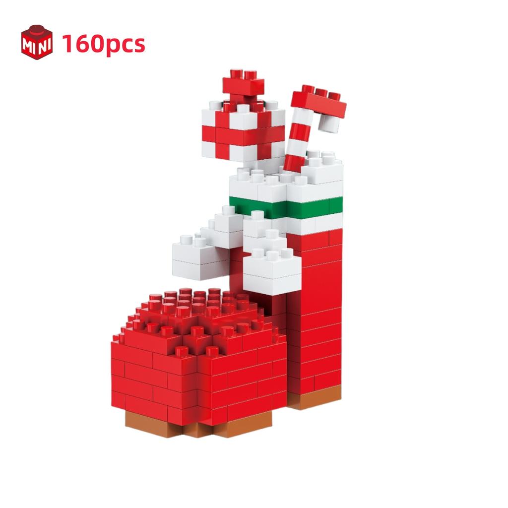 Children Festive Christmas Mini Gift Micro Building Blocks 3D Snowman Santa Claus Tree Decor Model Toy For Kids