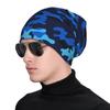 Blue Camouflage Pattern Beanie Hat Women Men Warm Bonnet Cap Adults Knitted Hat Headwear Vintage Street Skullies Beanies