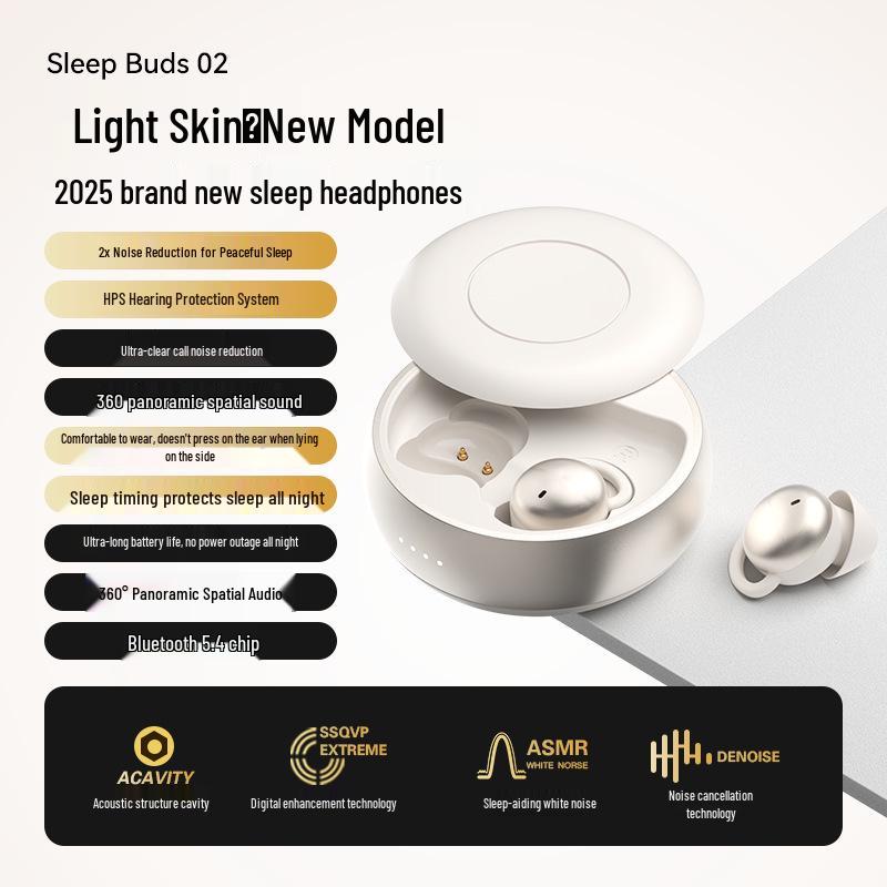New Bestseller Thin Sleep Earbuds: Noise-Cancelling, True Wireless, Bluetooth, Ideal for Side Sleepers, Long Battery Life