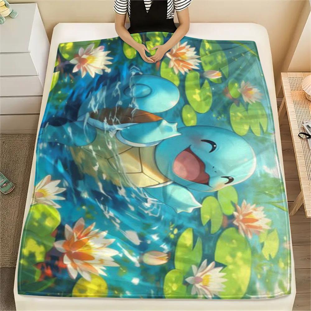 Squirtle Soft Print Flannel Blanket Comfortable for Sofa Bed Travel and Home.-TING