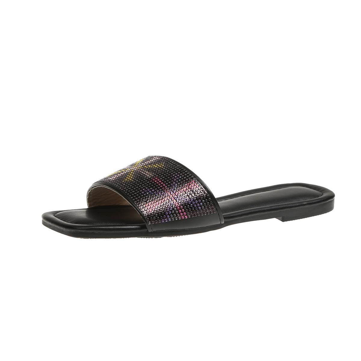 

Тапочки женские летние туфли для женщин на плоской подошве дизайнерские тапочки шикарные шлепанцы женские уличные пляжные туфли женские Zapatillas De Mujer 43