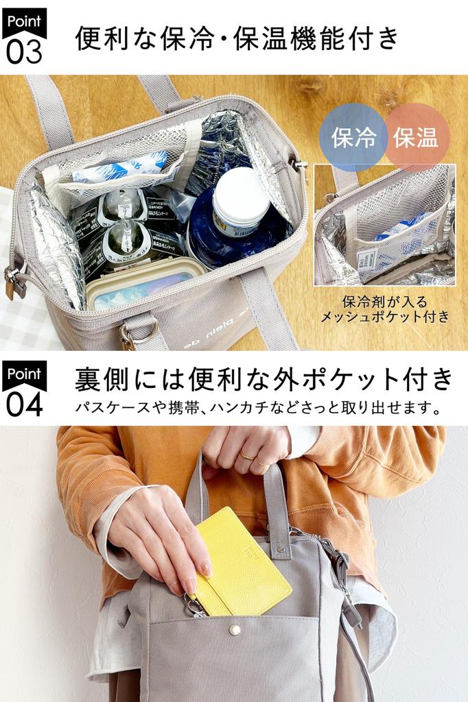 Plein de Insulated Lunch Bag Wire Bag Lunch Bag and can also be used as an insulated lunch Lunch Bag [Style Couleur] [Lunch M] (Stylish bag!) (Powder
