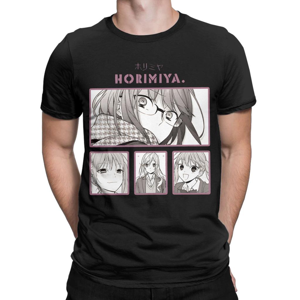 Unisex T-Shirts Hhorimiya Lässige Baumwoll-T-Shirts Kurzarm-T-Shirts Rundhals Kleidung Druck