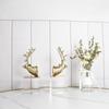 Elegant Deer Head Metal Bookend with Crystal Glass Base