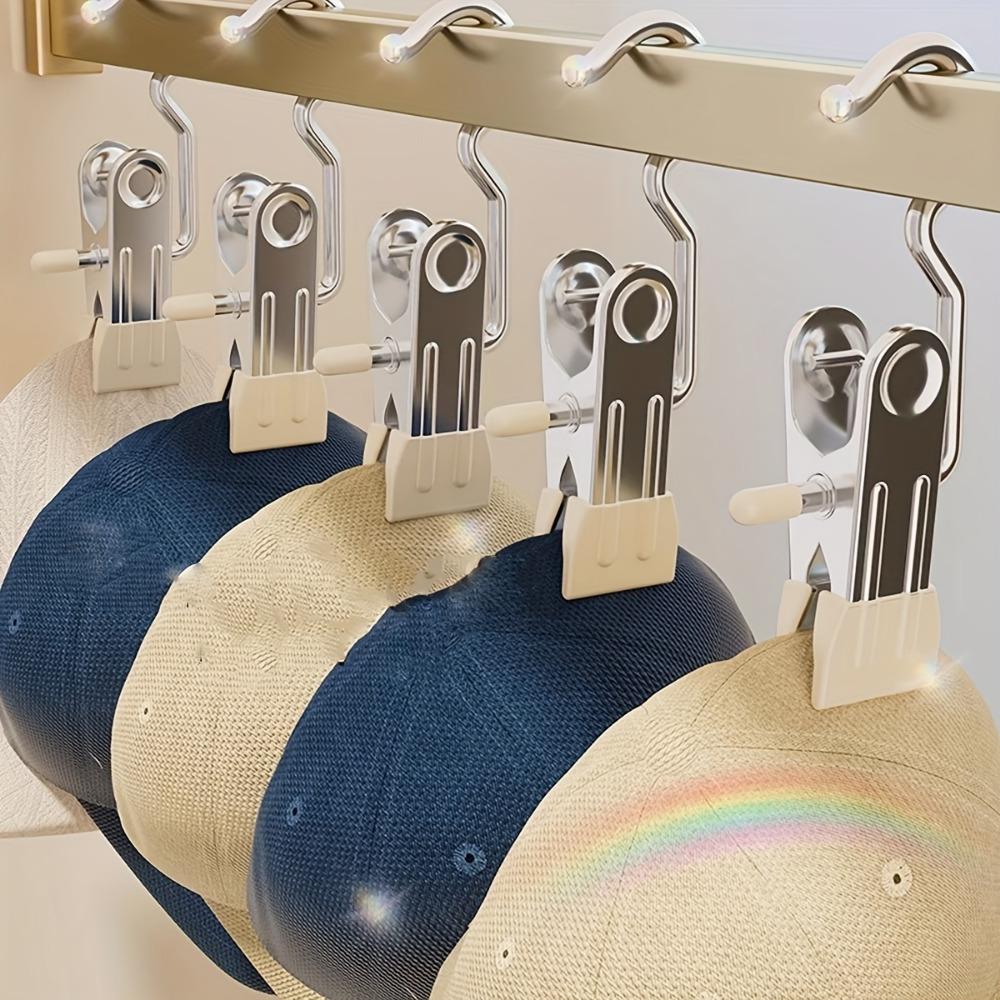 5-pack Three-word Clips Single and Double Glue Multi-function Hook Clips Stainless Steel Pants Clips Household Seamless Storage Metal Clothespins