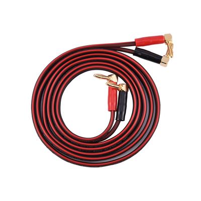 HI-FI Pure Copper Speaker Cable Right Angle L Type Banana Plugs Line Wire Red & Black 1.8 Meter