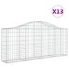 Vidaxl Kosze Gabionowe, 13 Szt, 200X30X80/100 Cm, Galwanizowane Żelazo
