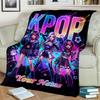 1PC Custom Name "KPOP Stars Shine Bright" Flannel Blanket Versatile,all-season Throw Suitable for the Living Room,bedroom,camping,travel,and Gift