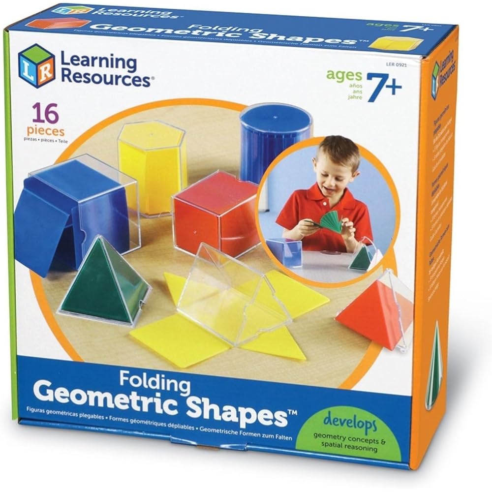 Learning Resources Folding Geometric Shapes Transparent 3D Figures and Foldable Diagrams Educational Toy