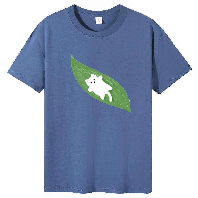 Damen Sommer Beliebtes Kurzarm-T-Shirt Baumwolle Atmungsaktiv Lockeres Oberteil Bedrucktes T-Shirt Lässig