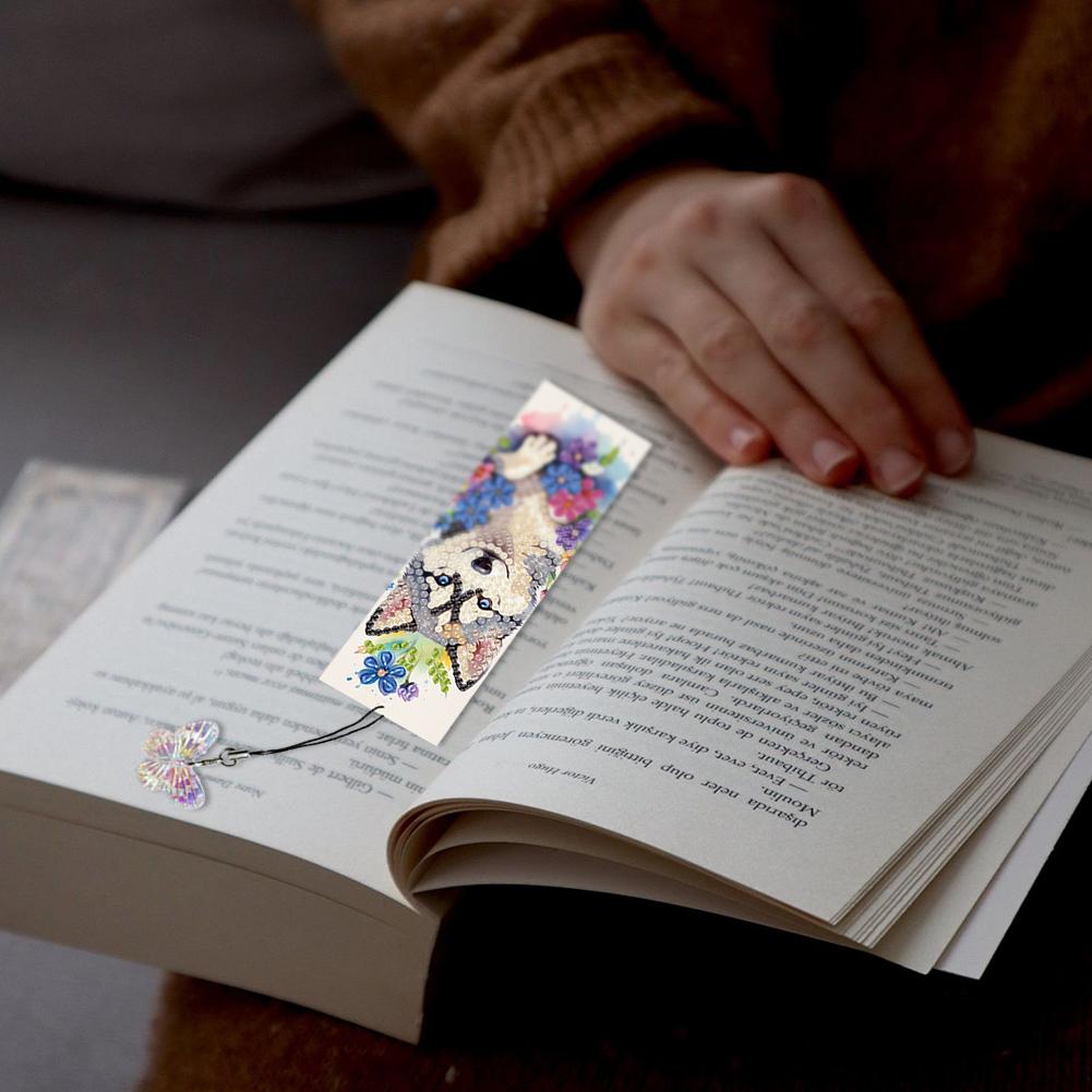 Mother's Day 4Pcs Special Shape Diamond Painting Bookmark DIY Bookmarks Diamond Painting Kits Diamond Art Bookmark with Pendant