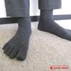 Gutsman Thinnest Force Organic Size L Midnight Gray Five-Toe Socks, Self-Defense Cotton, Deodorizing, (27-29cm),