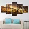 HD Prints Canvas Painting for Home Decoration, Wall Art, Modular Pictures, Cow, Animal, Tree Artwork, Living Room, 5 PCs