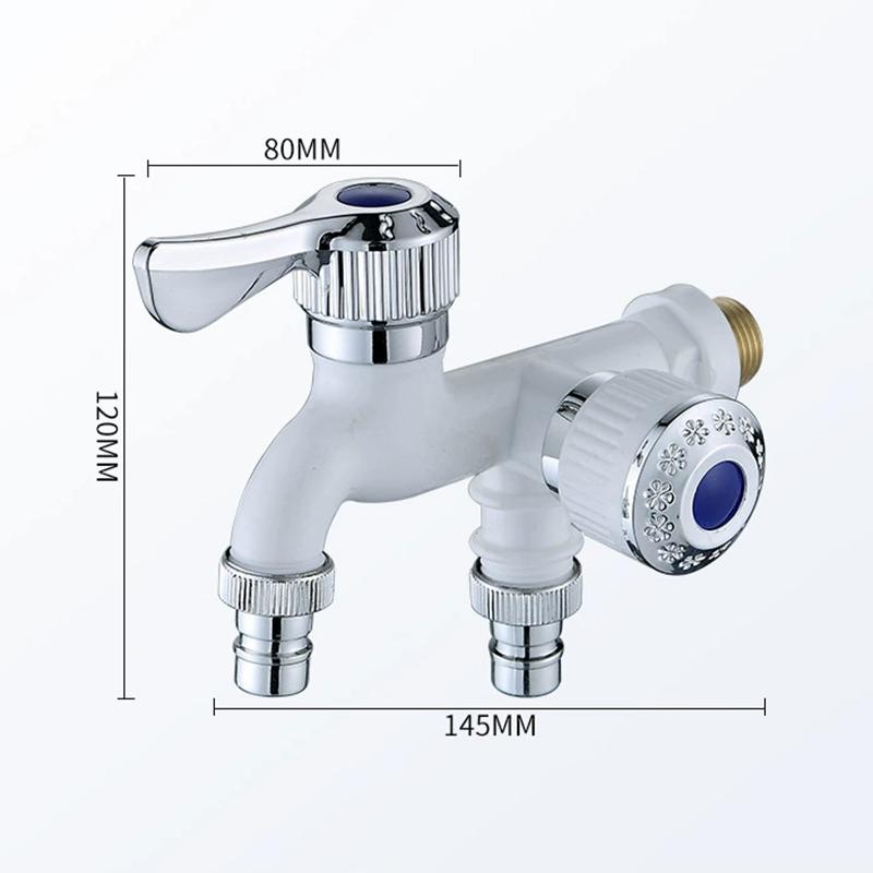

One-in And Two-out Universal Faucet Multi-functional Anti-freeze and Anti-splash RV Kitchen Dual-control Washing Machine Faucet белый