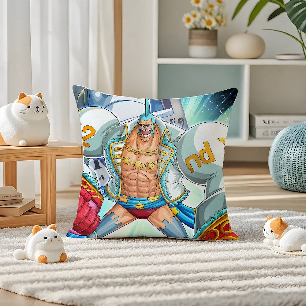 One Piece Kaido Beast Pirates Anime Plush Pillow Cover Soft Short Plush Cushion Cover For Sofa Bedroom Home Decor Gift
