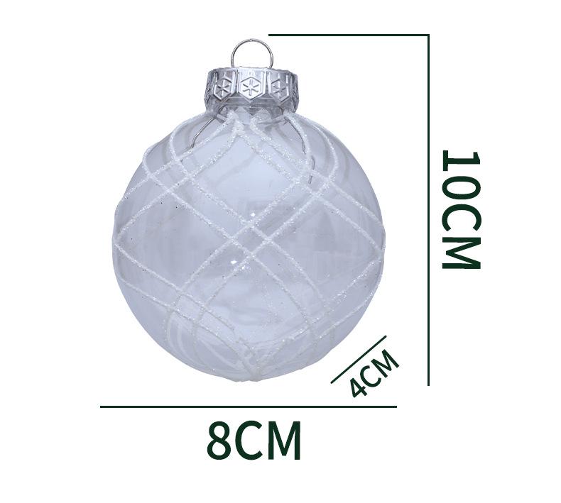 8CM Transparent Christmas Ball Set - New Style Christmas Tree Ornaments & Scene Decorations