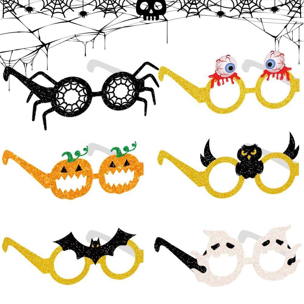 Halloween Bats Pumpkin Paper Glasses For Spooky Photo Props And Decor Party
