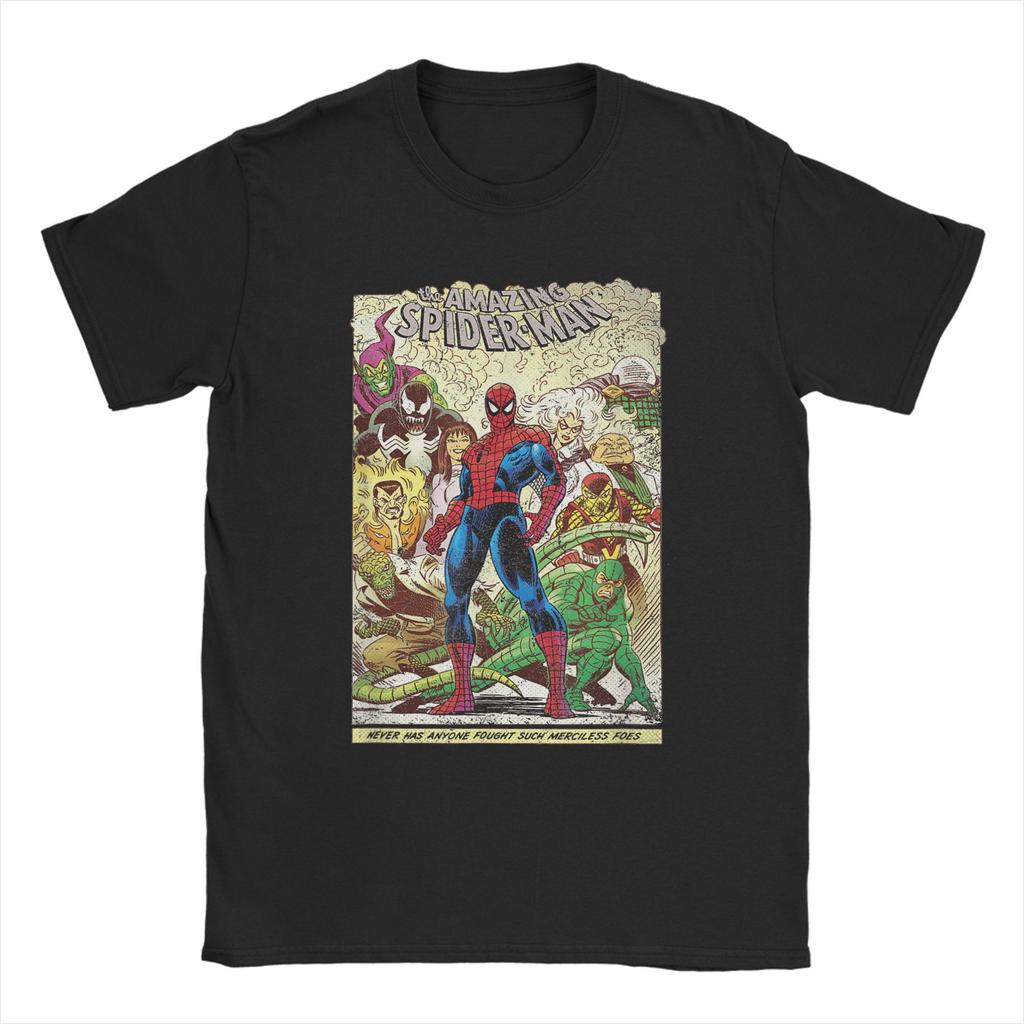 2026 New Amazing Spider-Man Comic Funny Novelty Print Fashion Men's Casual Crew Neck Loose Short Sleeve T-Shirt