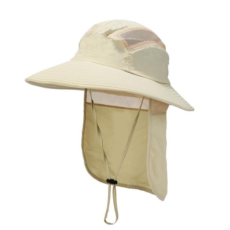 Cappello da Pesca con Ampio Bordo Regolabile Protezione UV, Cappellino Traspirante con Coulisse e Parasole Staccabile per Sport all'Aperto