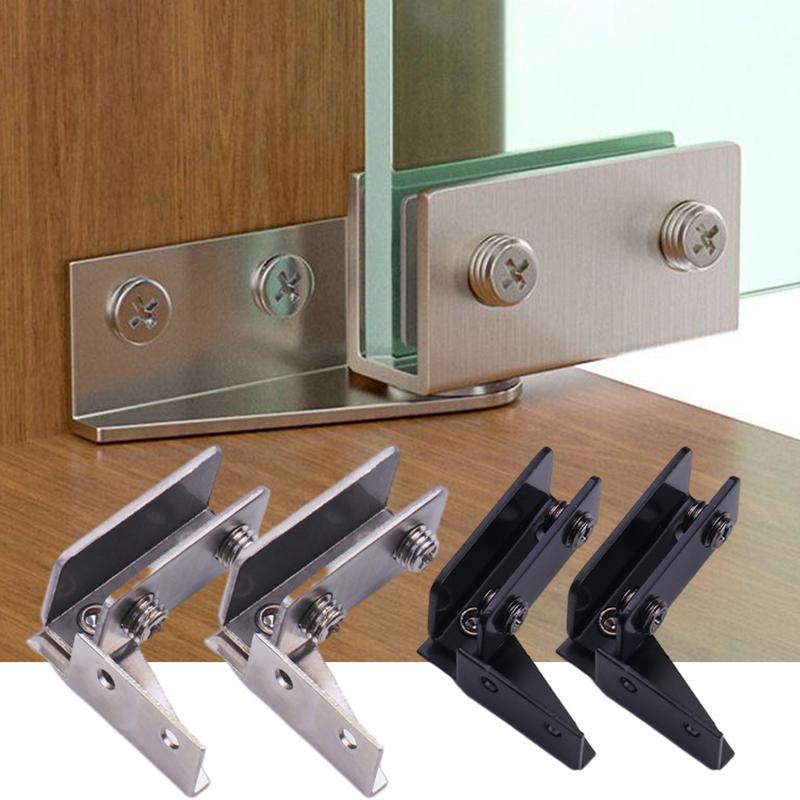 2pcs Glass Door Hinge Without Drilling Shower Door Hinges Cabinet Side Mounted Frameless Glass Hinge For Bathroom Kitchen