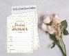 Inkdotpot 30A  Gold ConfettiA  Fill-In Style Bridal Shower Invitations Wedding Blank