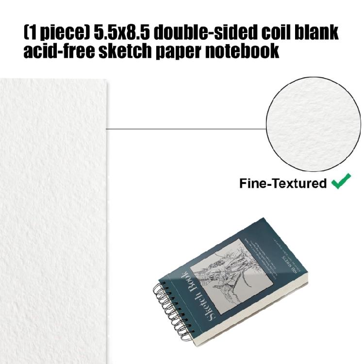 Blocco per Schizzi Professionale Rilegatura a Spirale Doppia Sketchbook 100 Fogli 68lb/100gsm Copertina Rigida Blocco da Disegno per Artista Principiante
