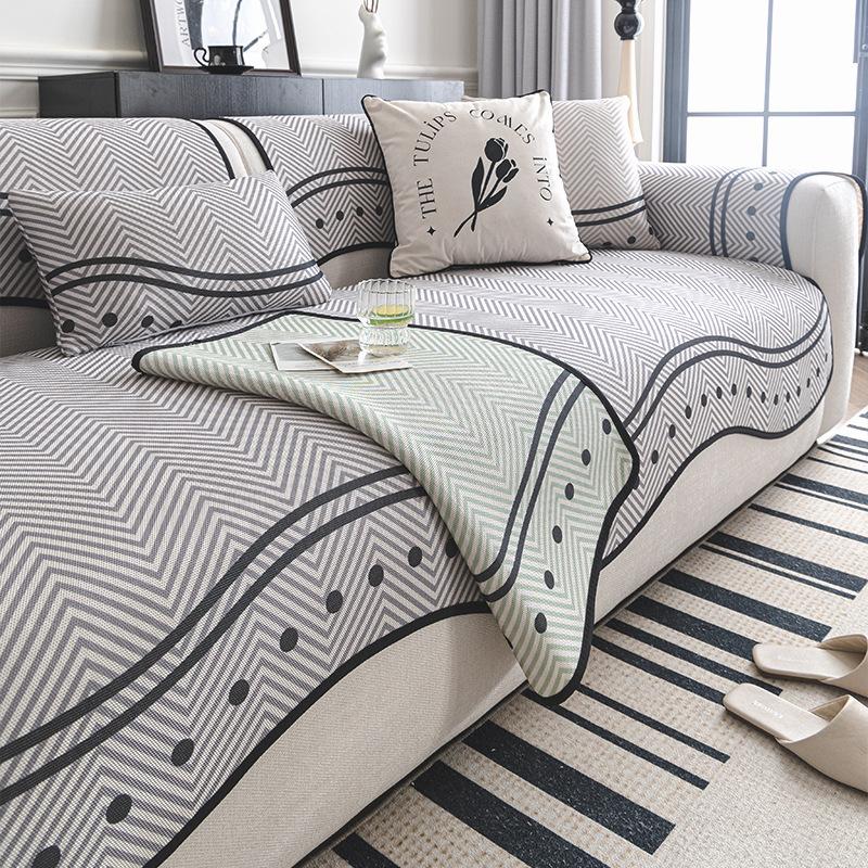 Sofa Cushion Advanced Special-Shaped Sofa Seat Cushion  Summer New Straight-Line One-Piece Combination Sofa Cover