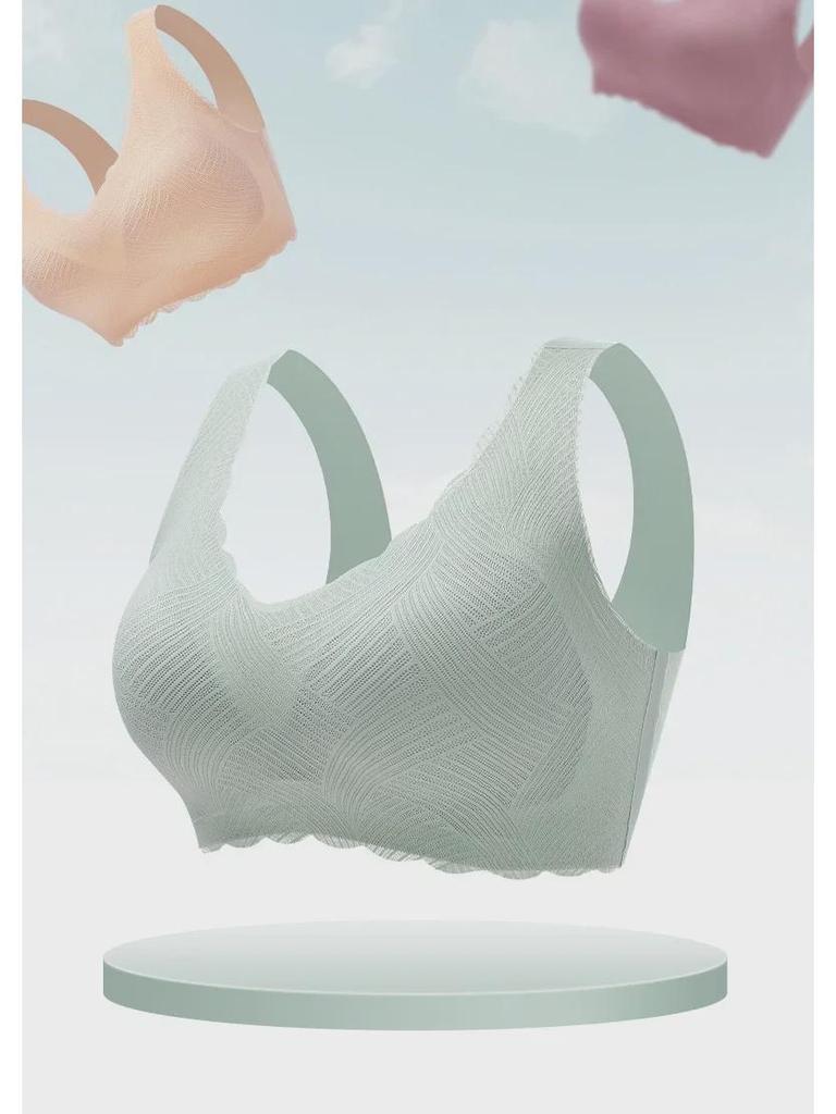 Seamless Steel Ring-Free Sports Bra for Women with Large Breasts, Side Support, and Beautiful Back Design