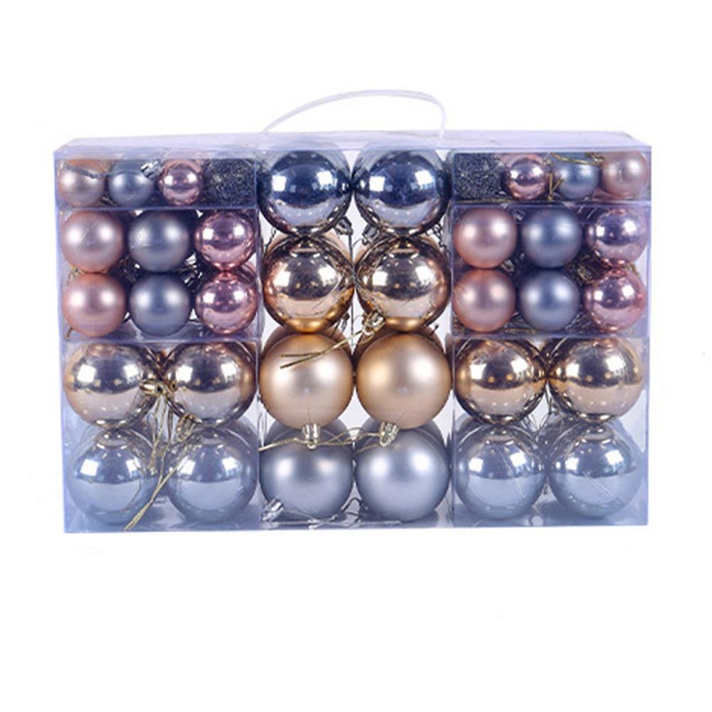 

100pcs 3/4/6cm Christmas Ball Set Shatterproof Hanging Ornament Electroplated Ball Props Style 5