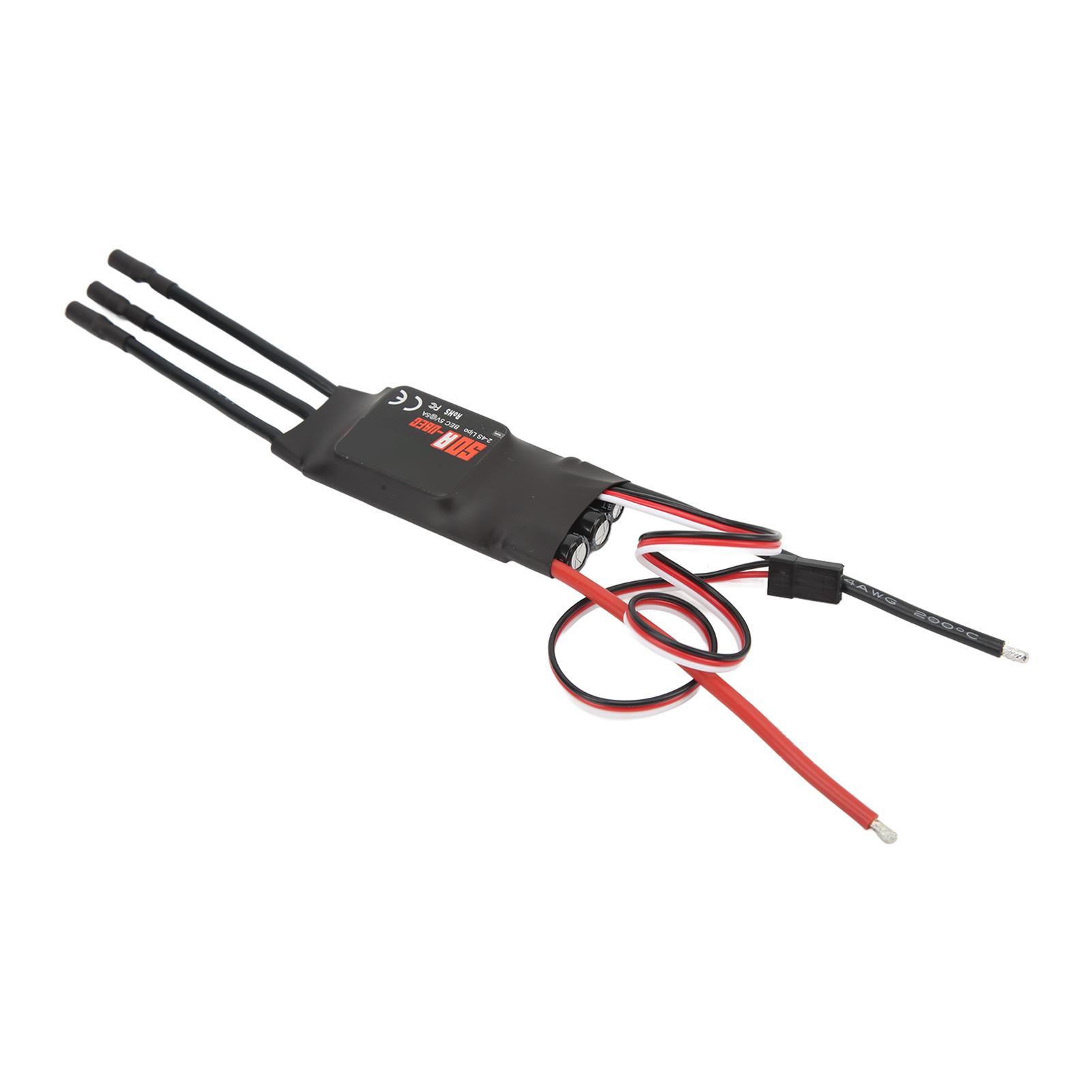 

50A Brushless Electronic Speed Controller ESC with 3.5mm Banana Plug Bracket for RC Model Aircraft