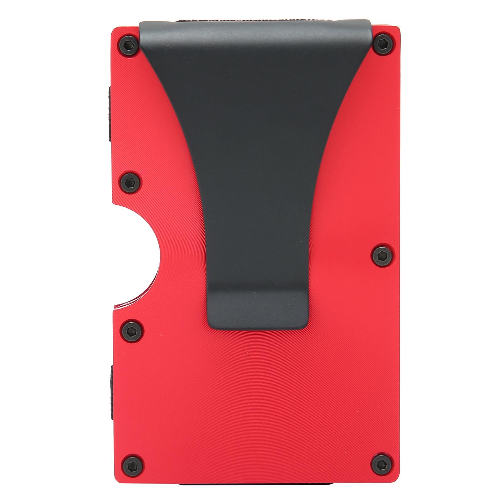 

Простой держатель для визитных карточек с зажимом для денег из нержавеющей стали, мужской кошелек, подарок(Черный х 11#) красный