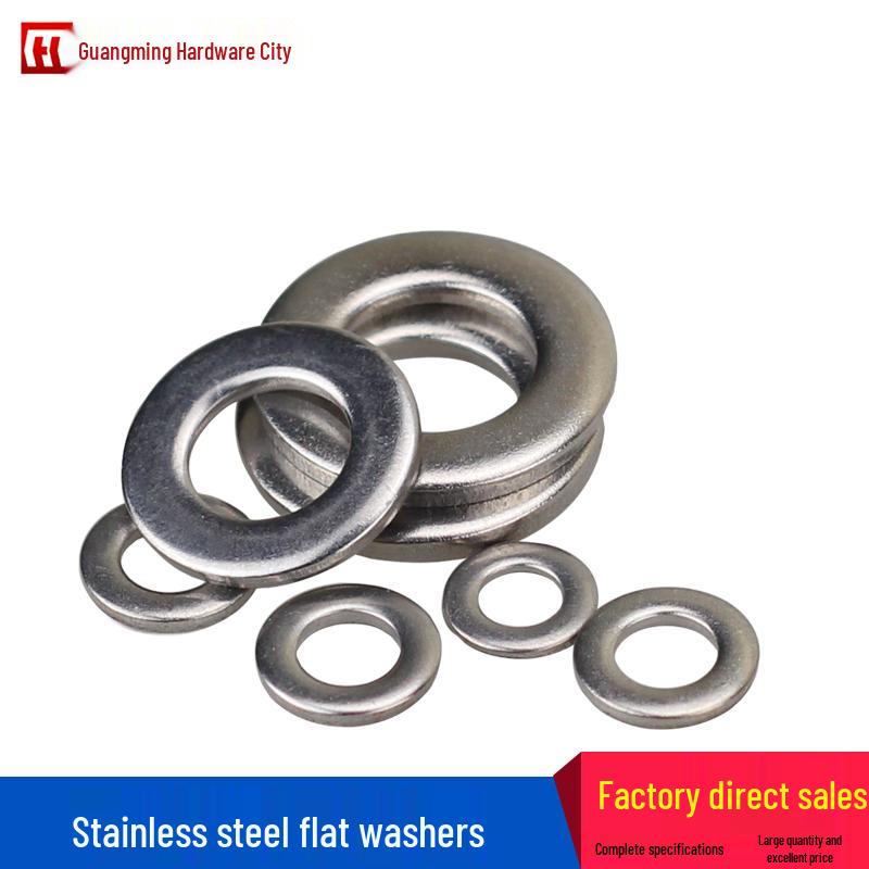 Thickened 304 Stainless Steel Flat Washer, Round Metal Screw Spacer, M2-M20