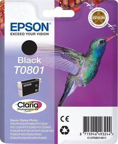EPSON Cartouche d'encre T0801 Noir - Colibri (C13T08014011)