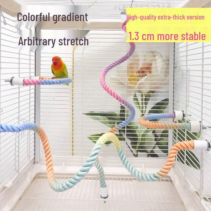 Parrot Climbing Pole: Cockatiel & Budgie Swing Toy with Cotton Rope