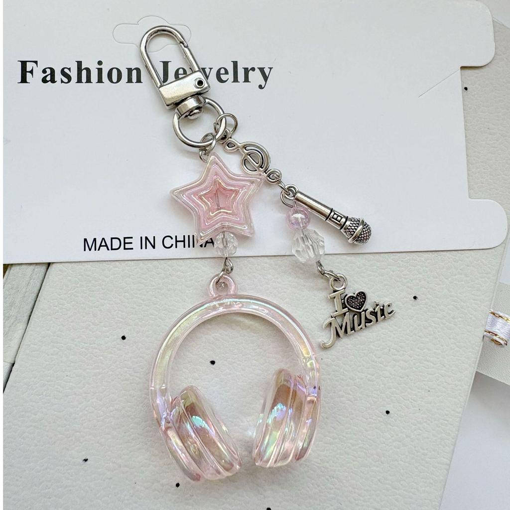 Colorful Earphone Pendant Keychain: Cool and Sweet Bag Charm, Perfect Bestie Gift