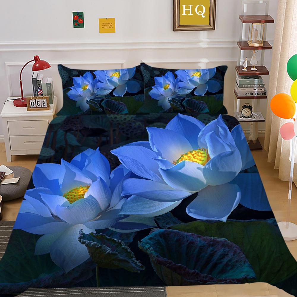 Flowers Printed Bed Set Cover Single Size Polyester Bed Clothes Girl Superior High Quality Bedroom Decor